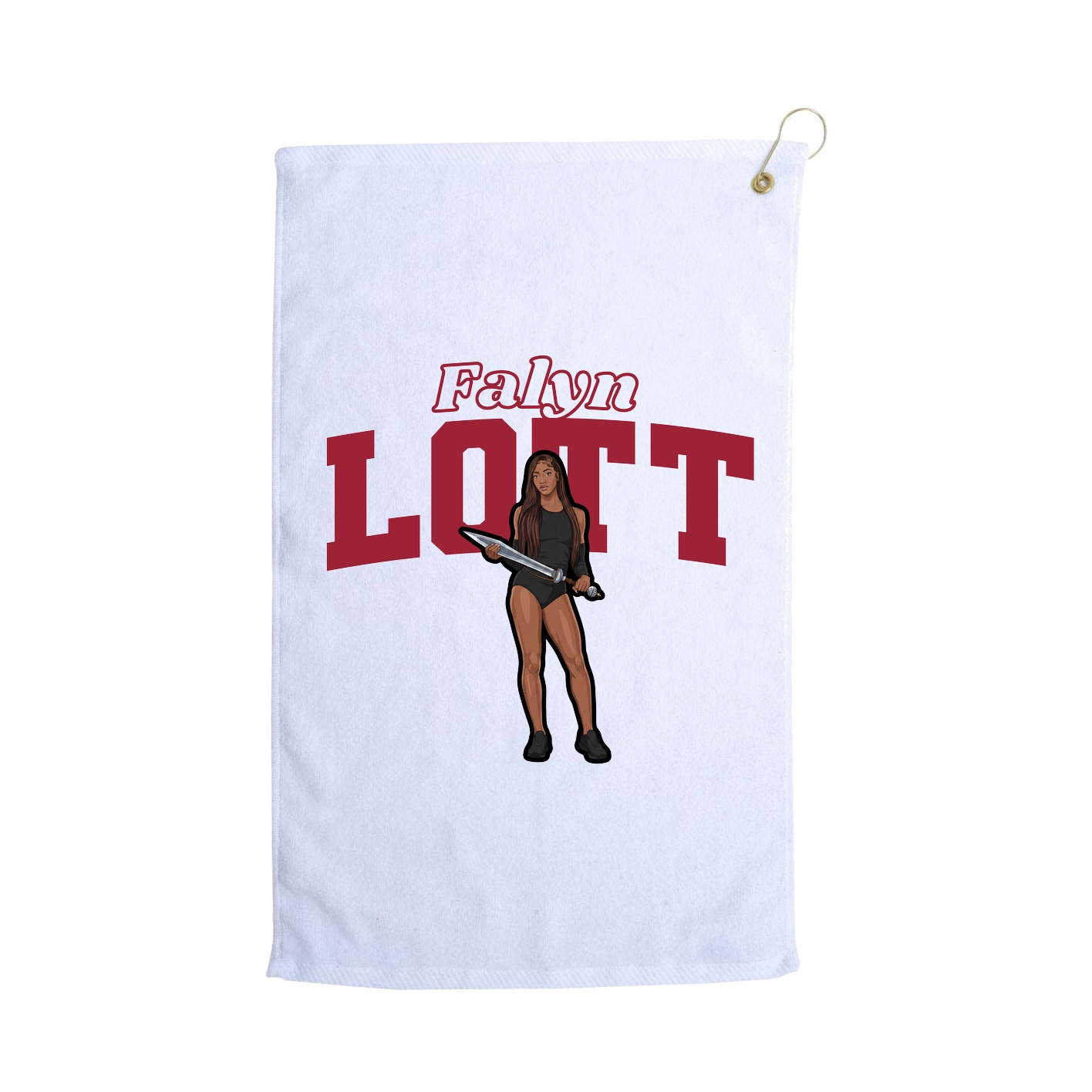 Golf Towel — Name Arch in White