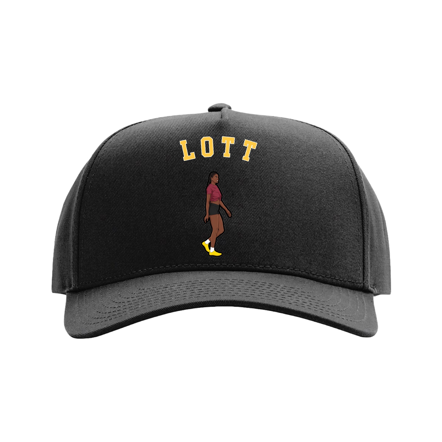 Full Fabric Five-Panel Champ Cap — Shirsey Arch in Black