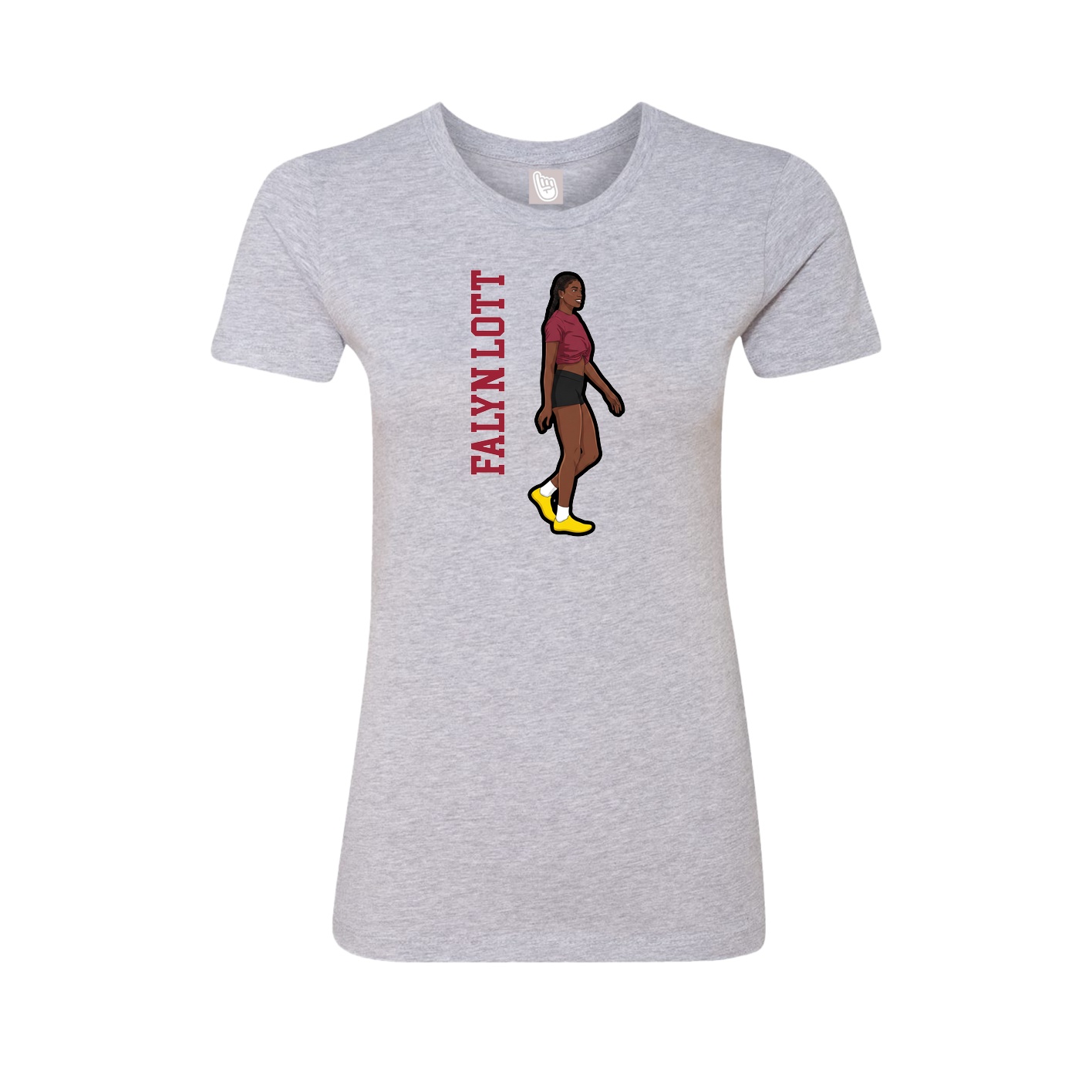 Womens Tee — Name Vertical in Grey