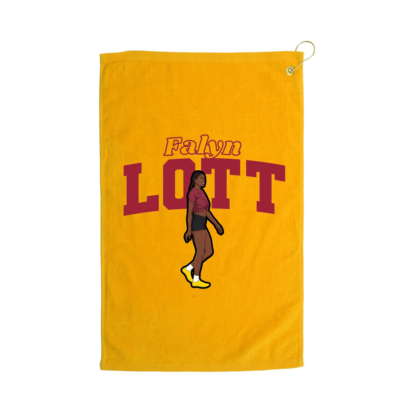 Golf Towel — Name Arch in Gold