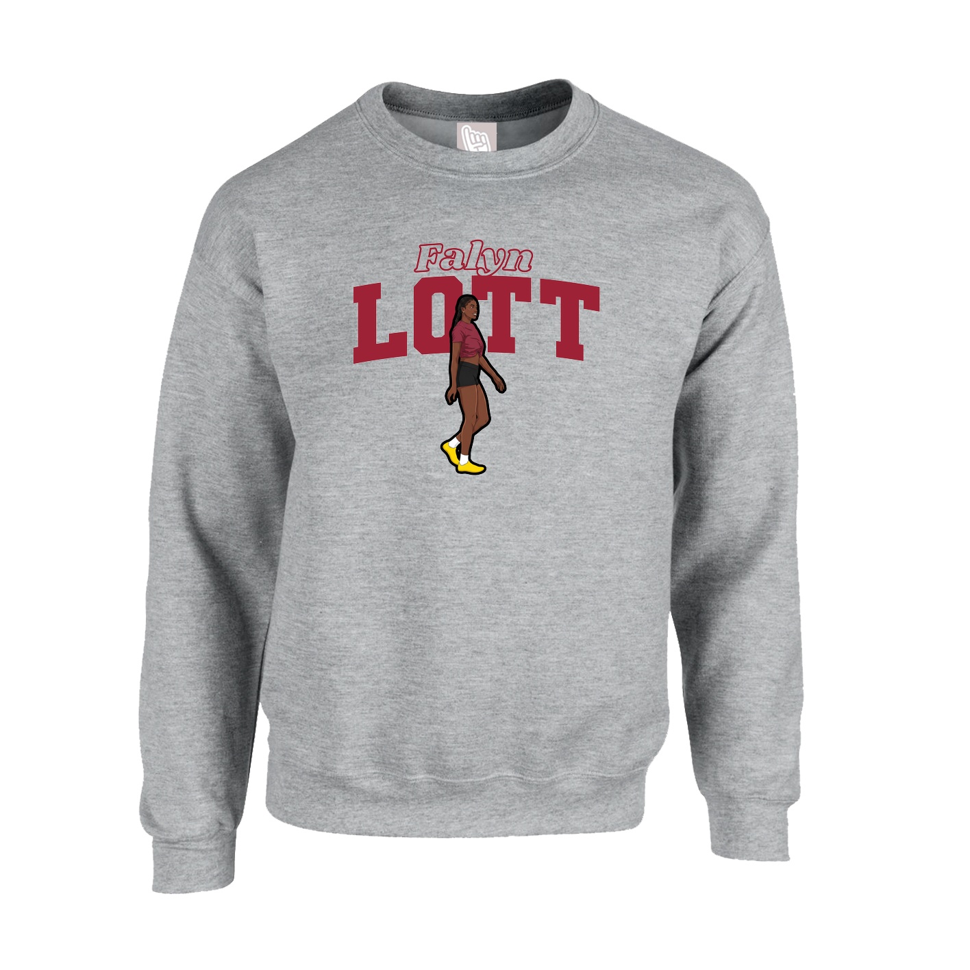 Fleece Crew — Name Arch in Grey