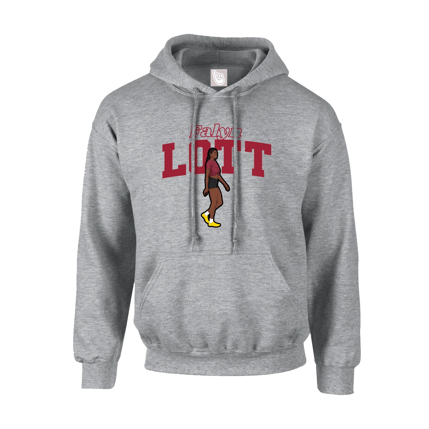 Youth Hoodie — Name Arch in Grey