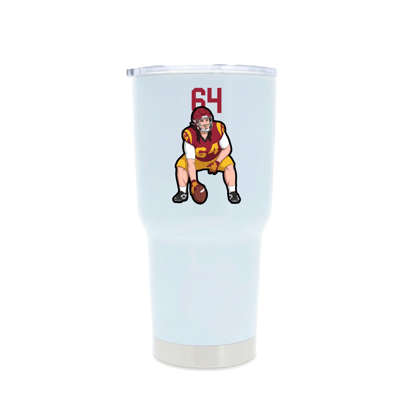 30oz Stainless Steel Tumbler — Number Top in White