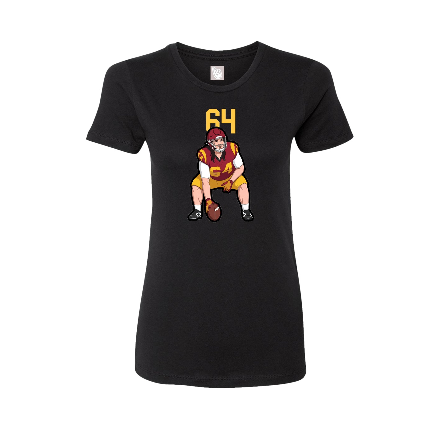 Fitted Women's Tee — Number Top in Black