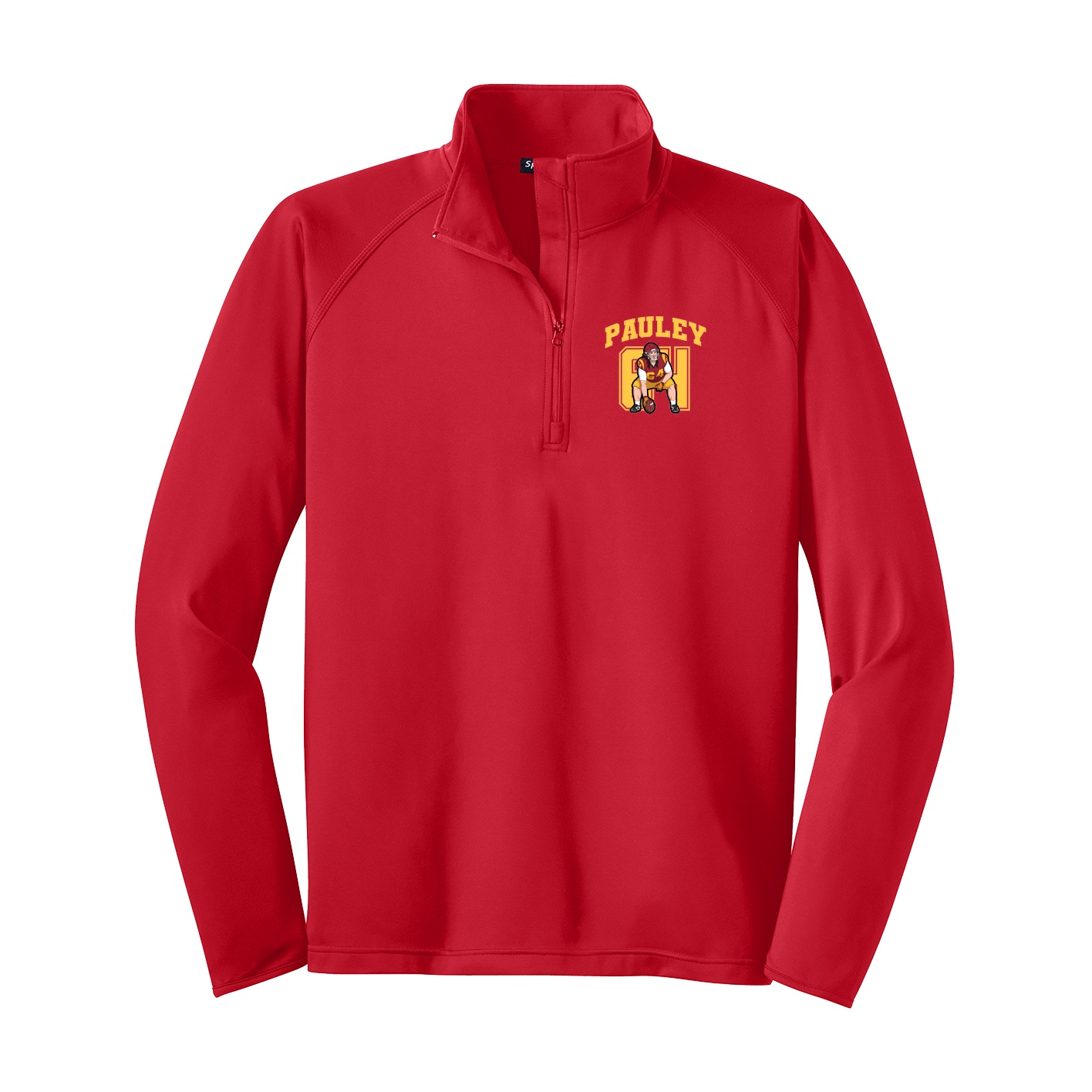 Q-Zip Pullover — Number in Red