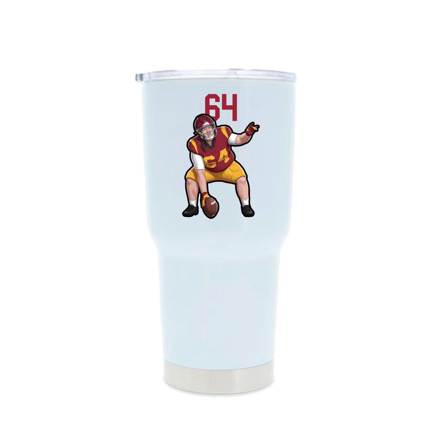 30oz Stainless Steel Tumbler — Number Top in White