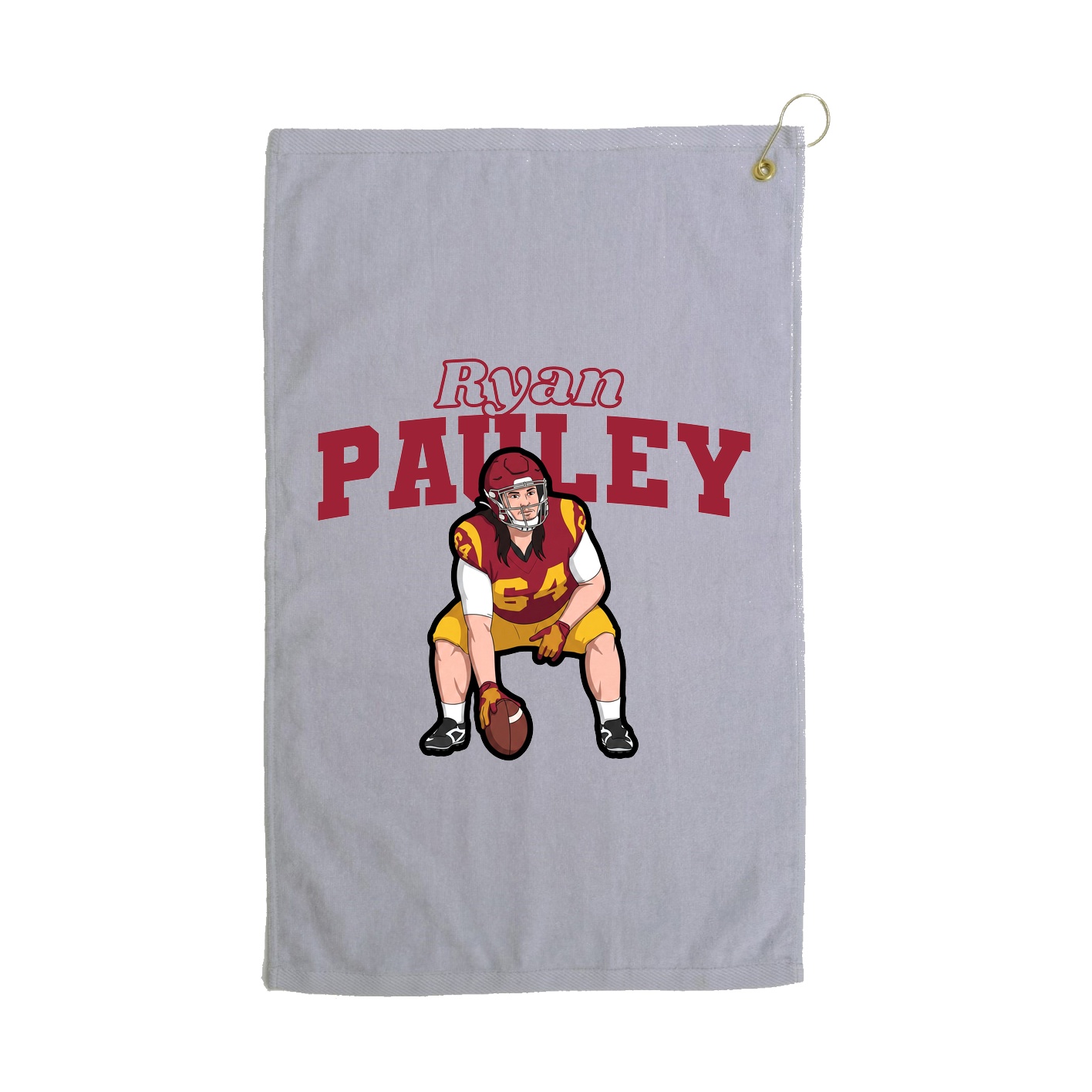 Golf Towel — Name Arch in Grey