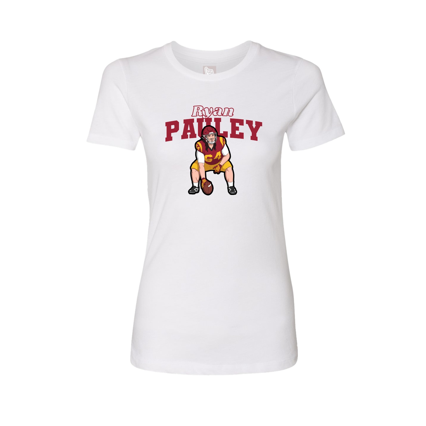 Fitted Women's Tee — Name Arch in White