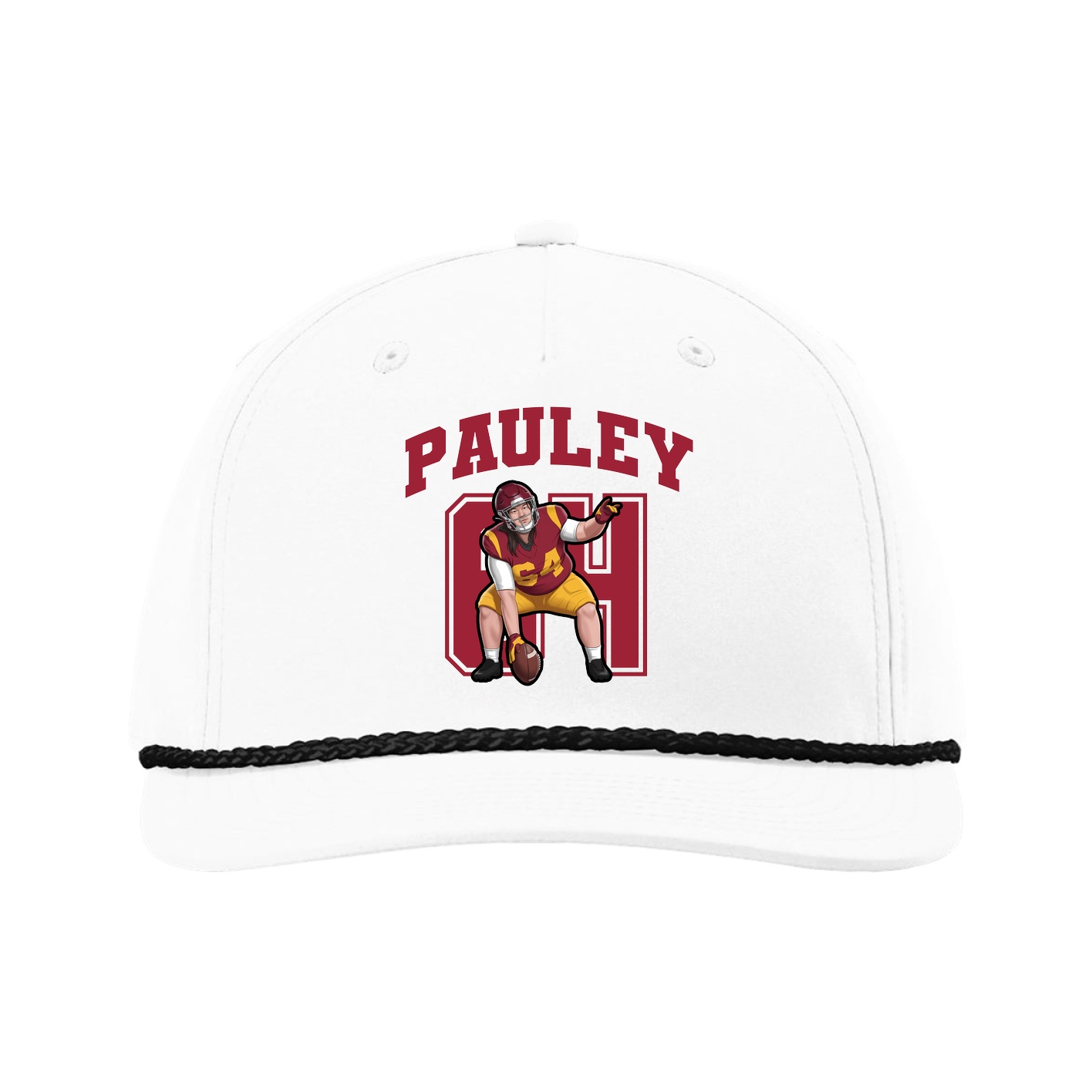 Five-Panel Classic Rope Cap — Number in White