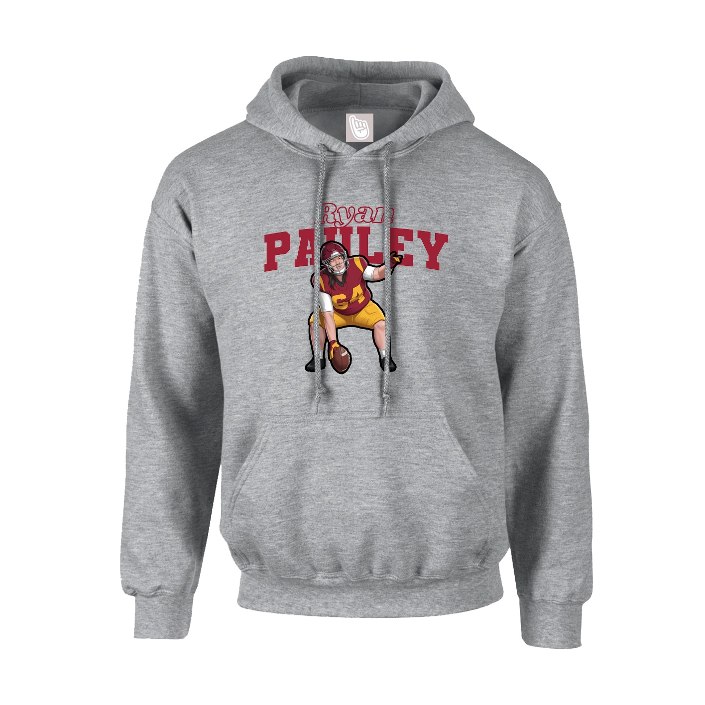 Hoodie — Name Arch in Grey
