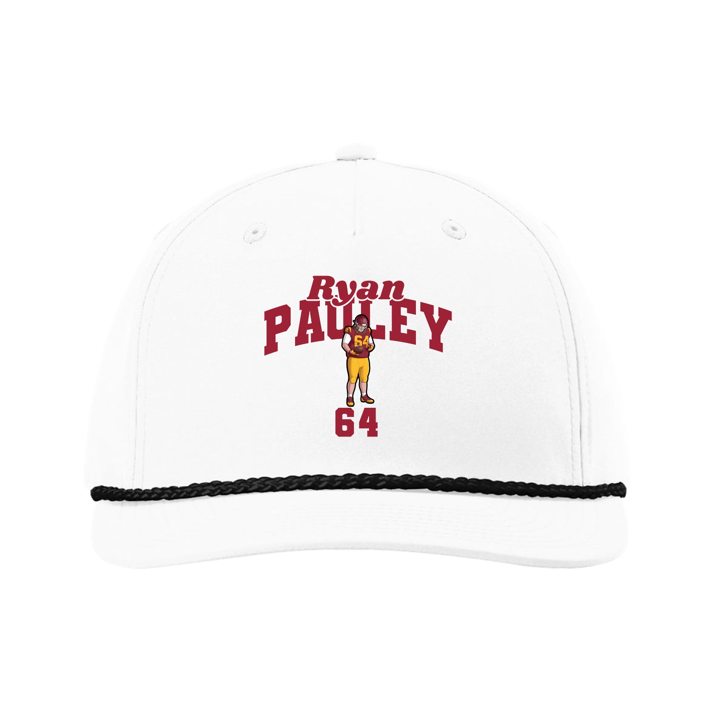 Five-Panel Classic Rope Cap — Signature Arch in White