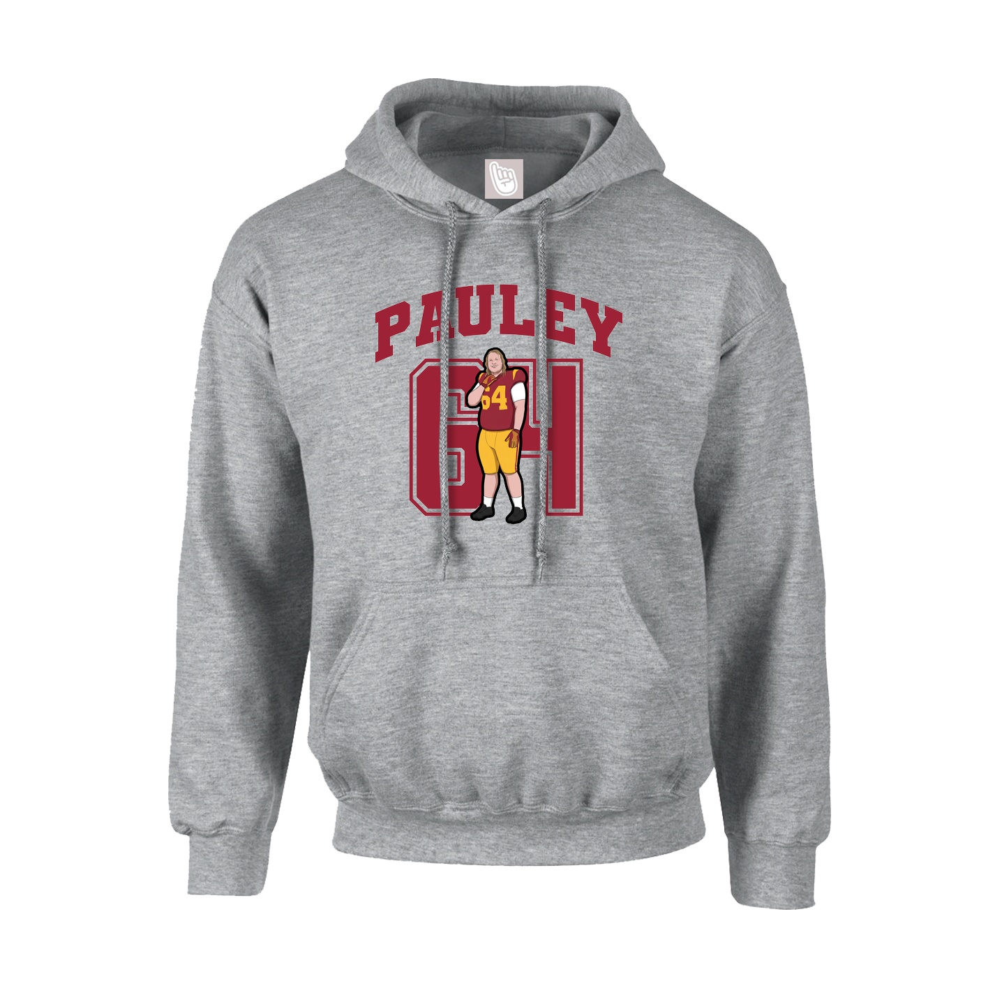 Youth Hoodie — Number in Grey
