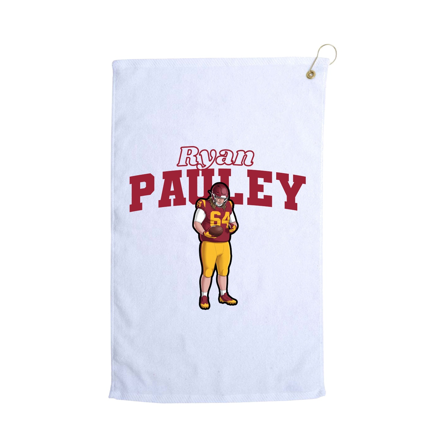 Golf Towel — Name Arch in White