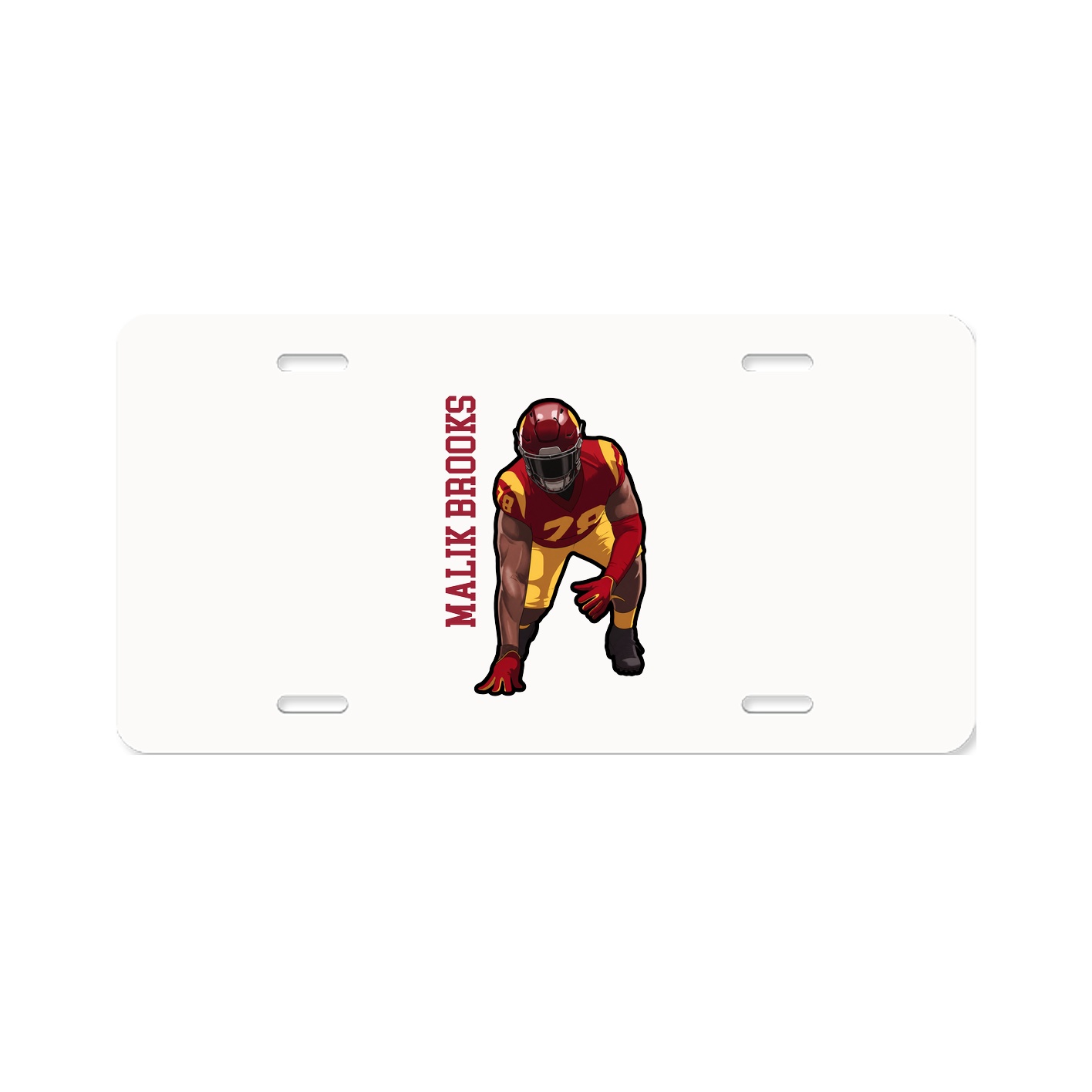 License Plate — Name Vertical in Classic