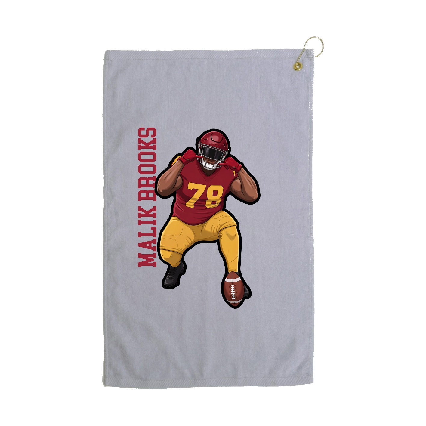 Golf Towel — Name Vertical in Grey