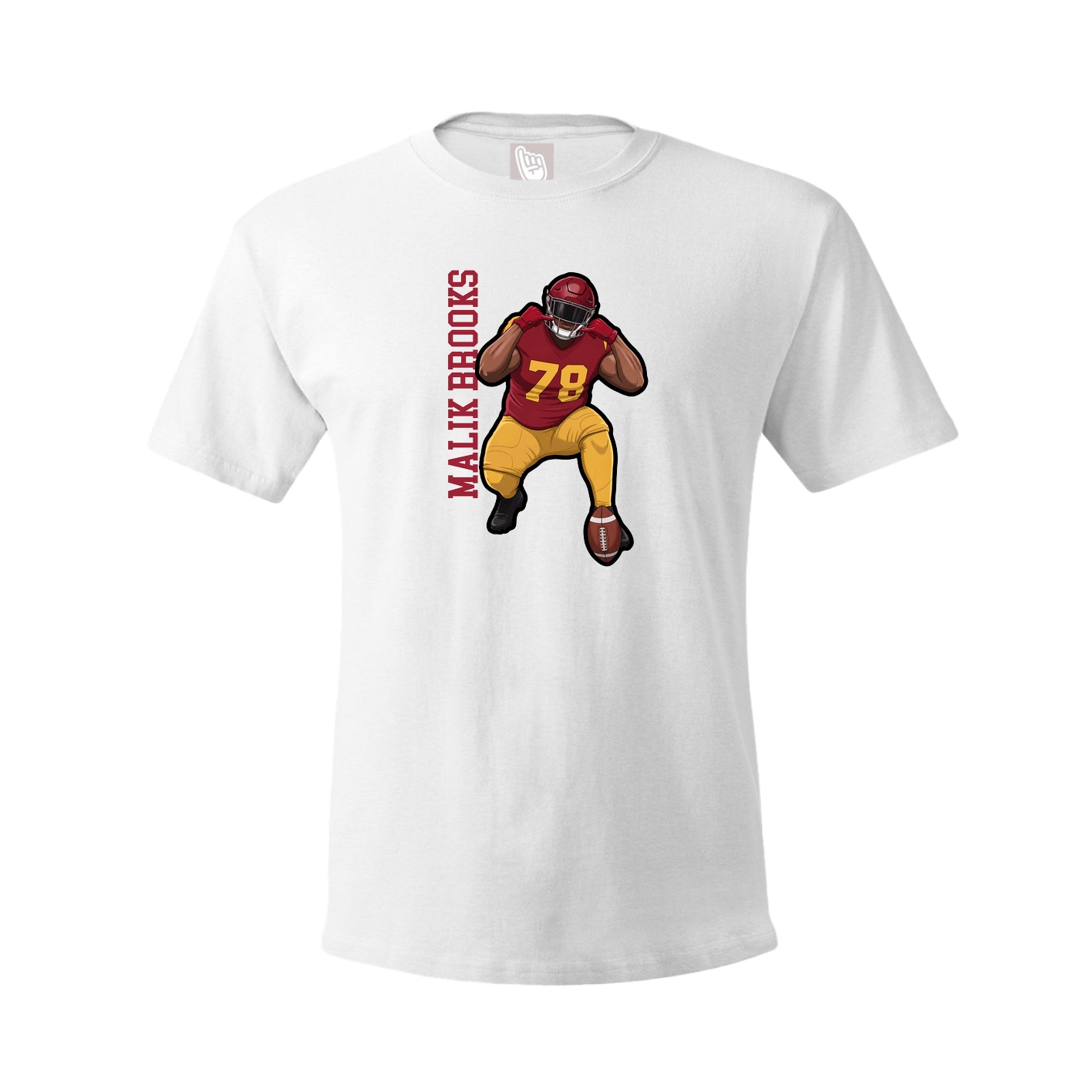 Youth Tee — Name Vertical in White