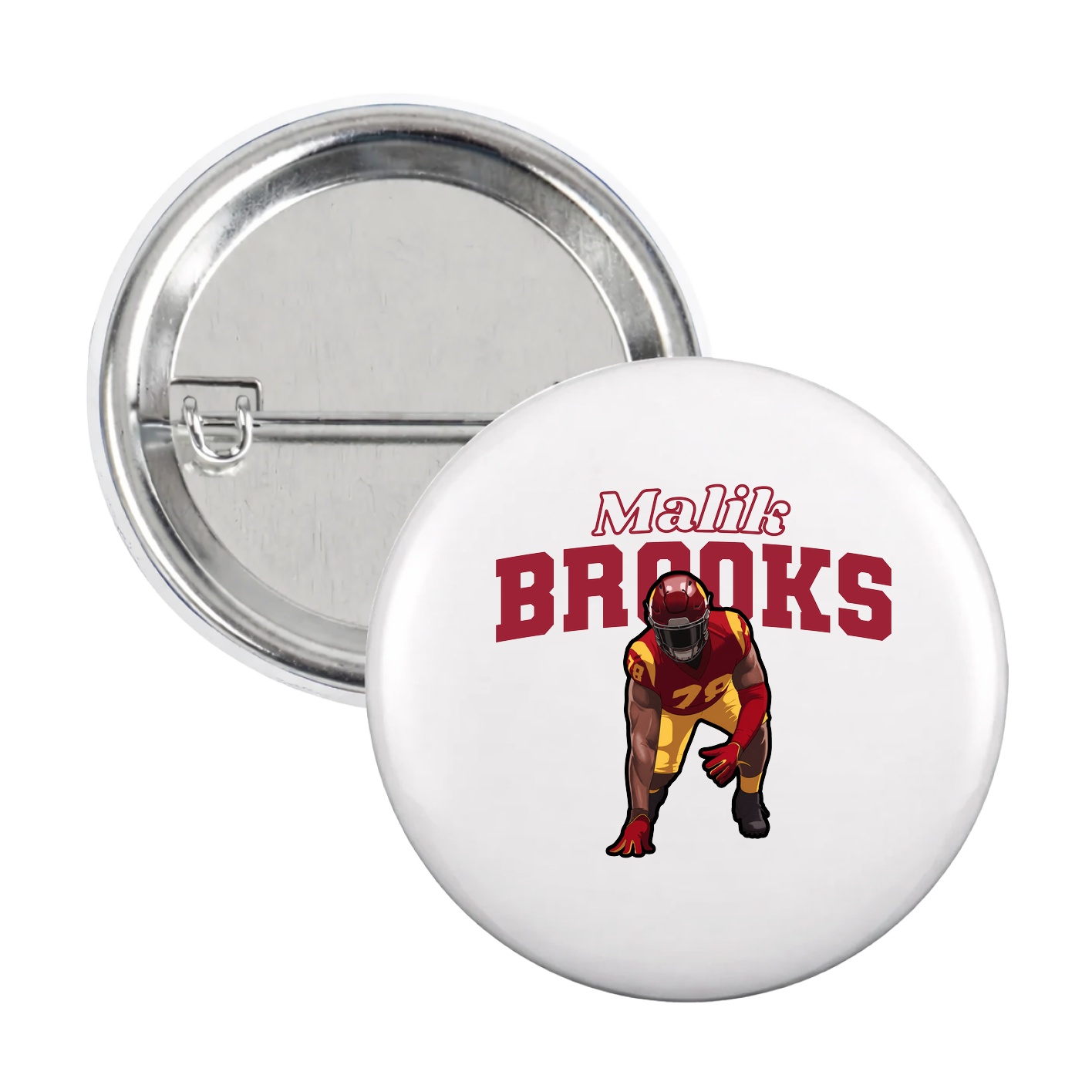 Game Day Button — Name Arch in White