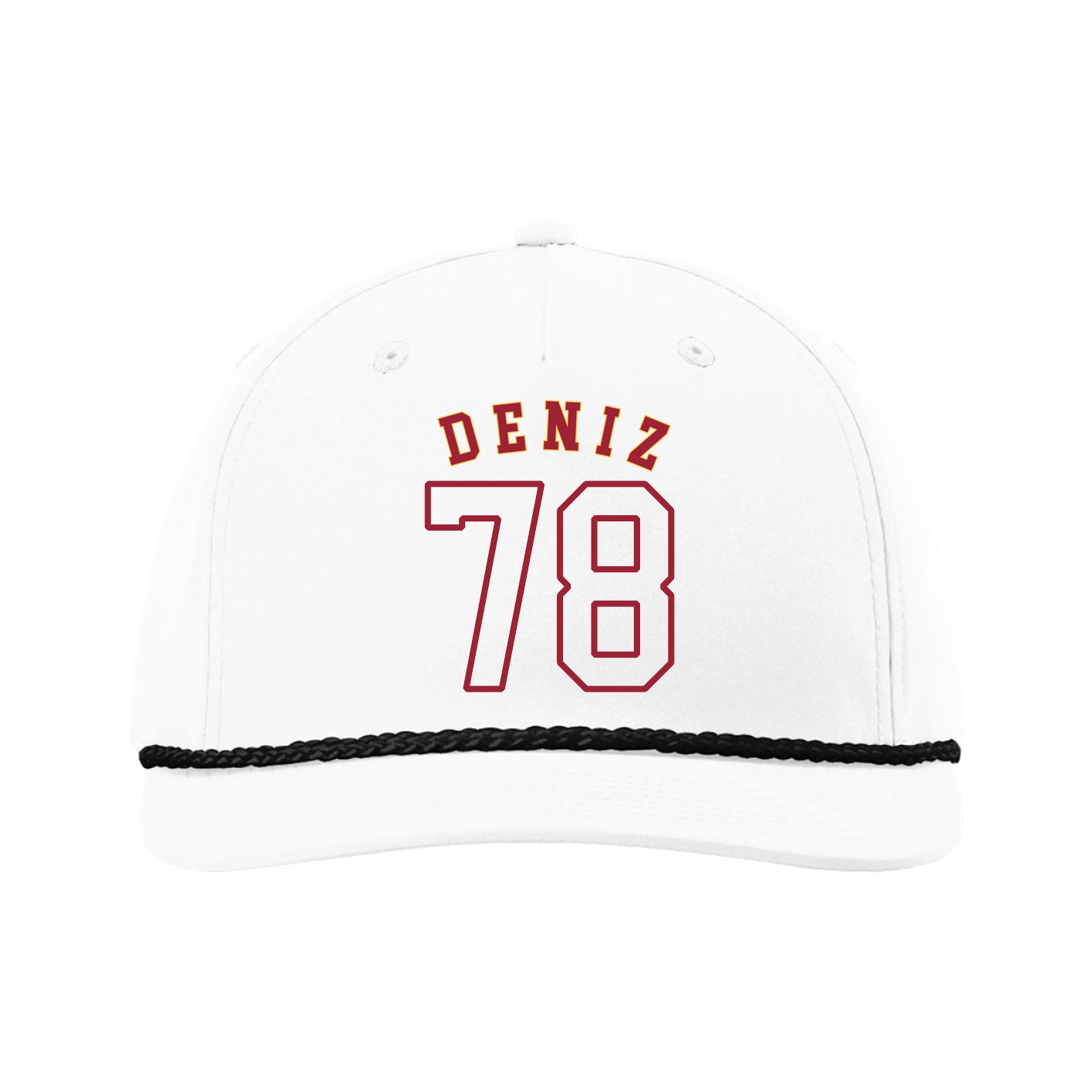 Five-Panel Classic Rope Cap — Shirsey Arch in White