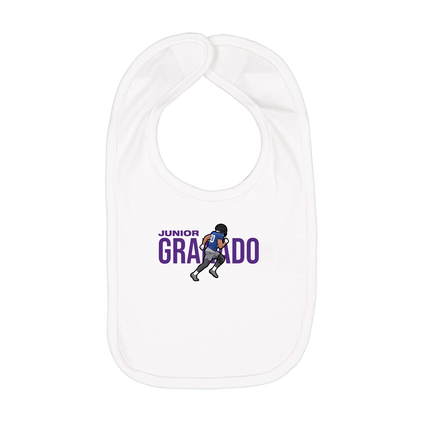 Infant Bib — Player Name in White