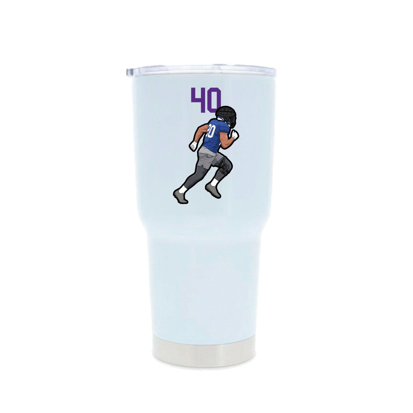 30oz Stainless Steel Tumbler — Number Top in White