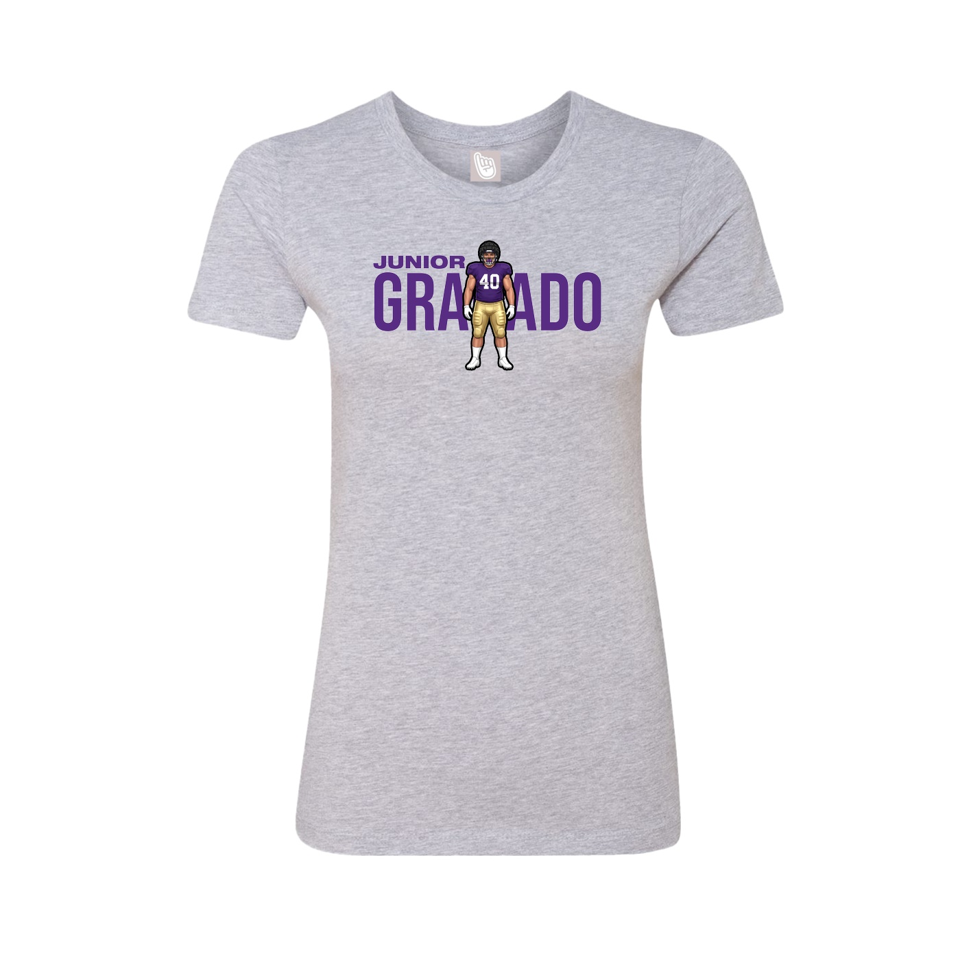 Fitted Women's Tee — Player Name in Grey