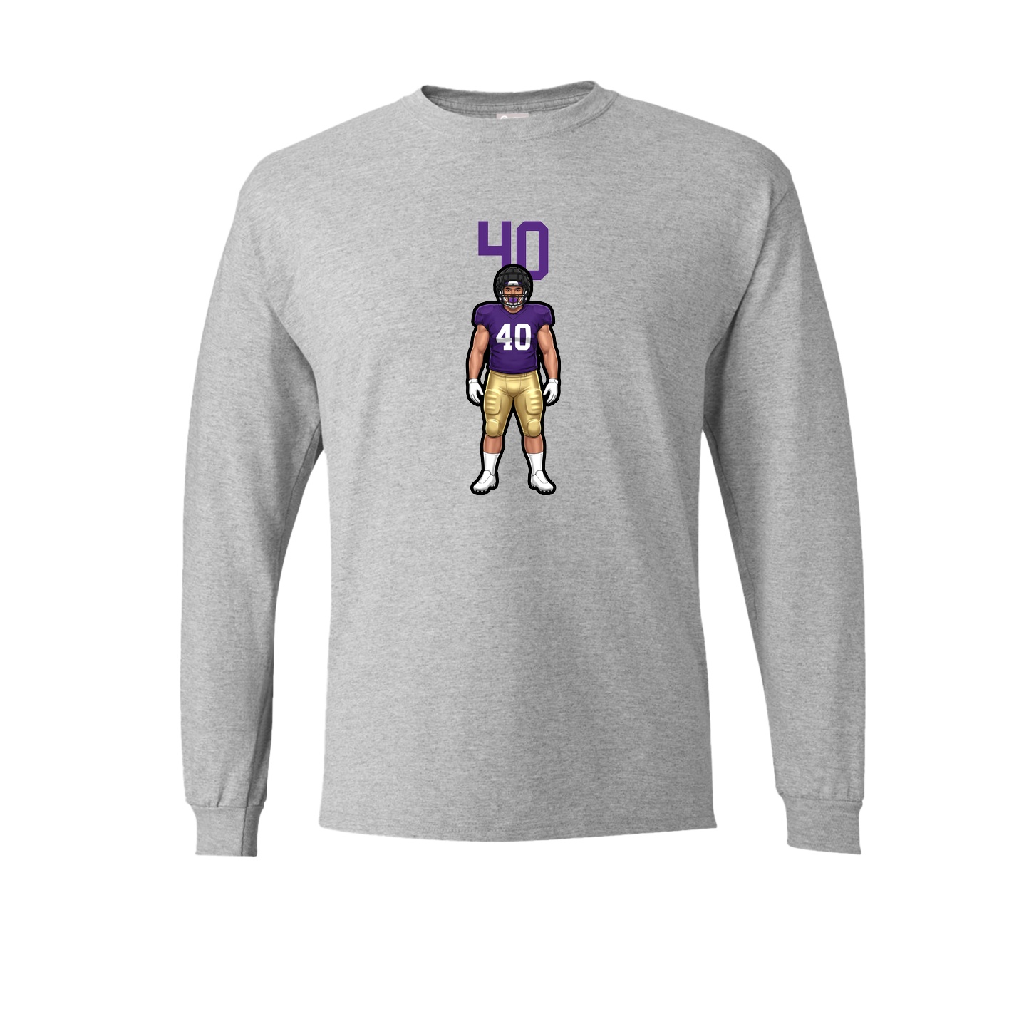 Long Sleeve Tee — Number Top in Grey