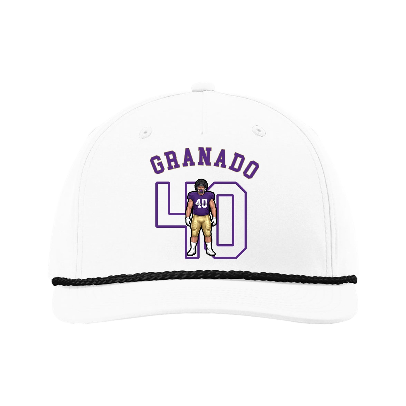 Five-Panel Classic Rope Cap — Shirsey Arch in White