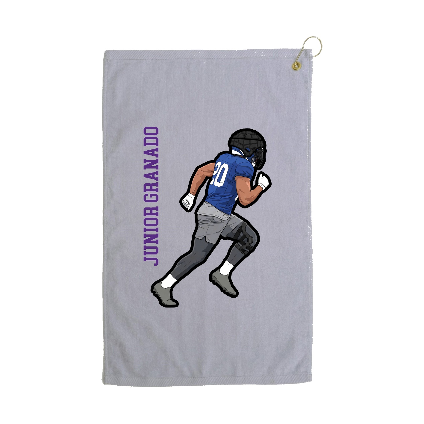 Golf Towel — Name Vertical in Grey