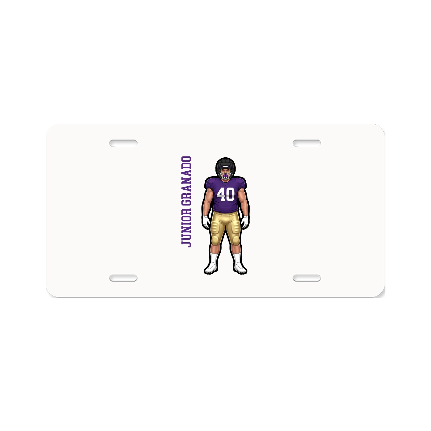 License Plate — Name Vertical in Classic