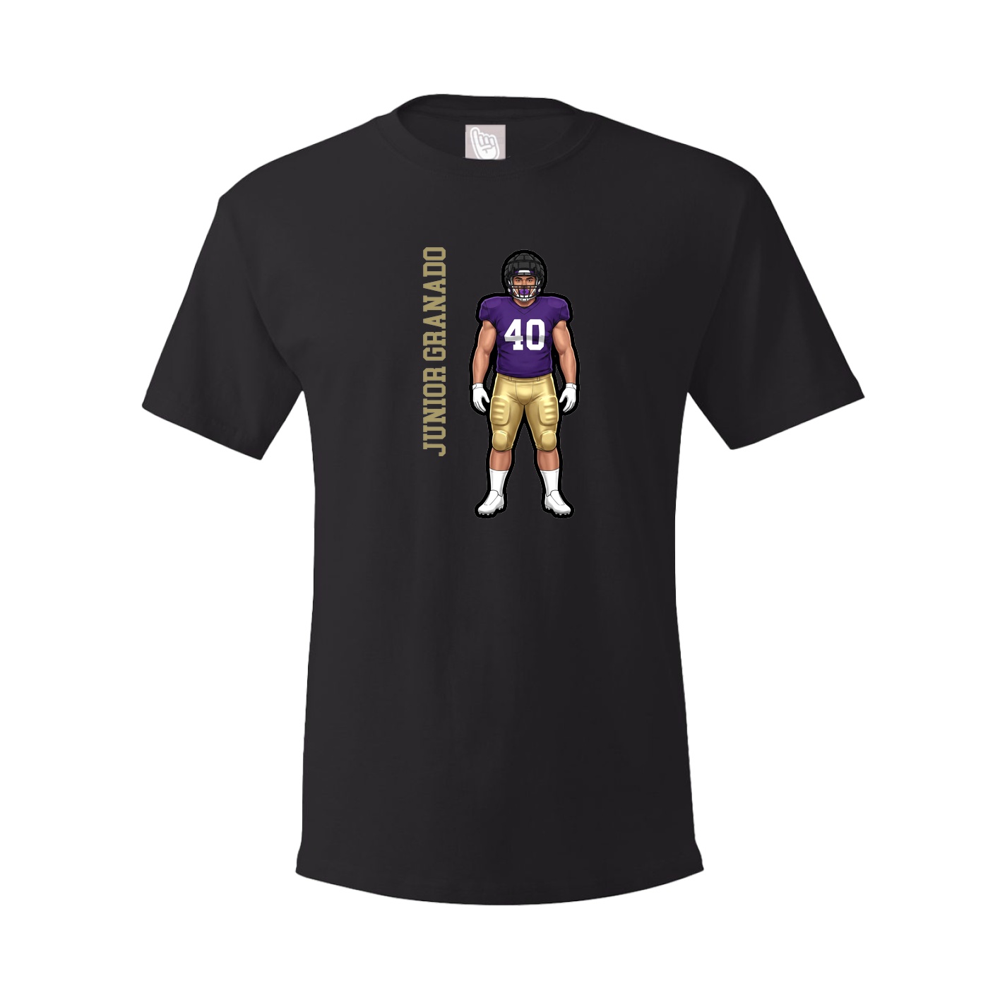 Youth Tee — Name Vertical in Black