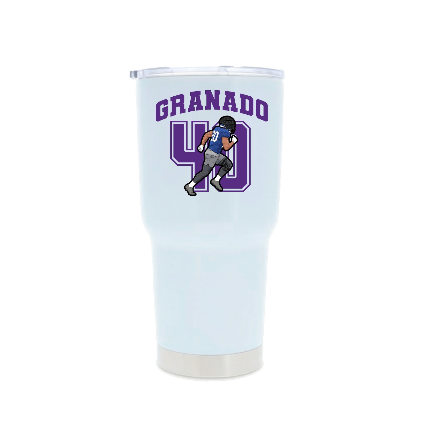 30oz Stainless Steel Tumbler — Number in White