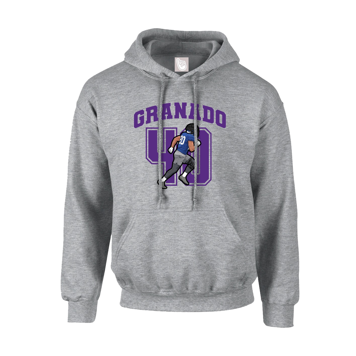 Hoodie — Number in Grey