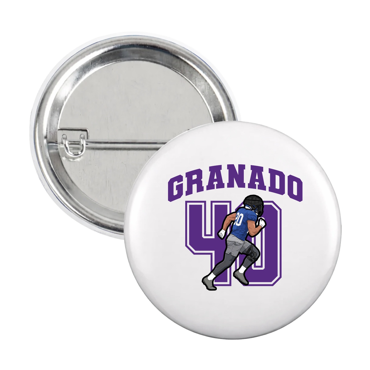 Game Day Button — Number in White