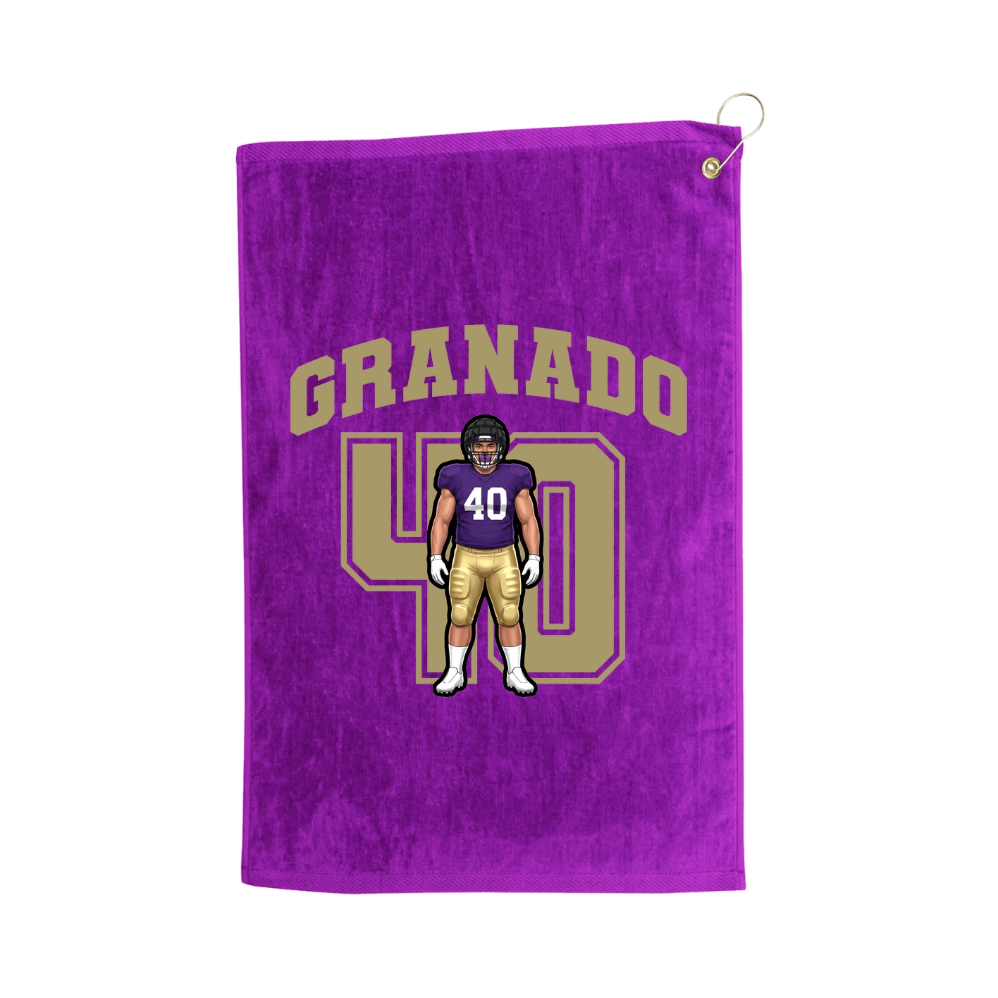 Golf Towel — Number in Purple