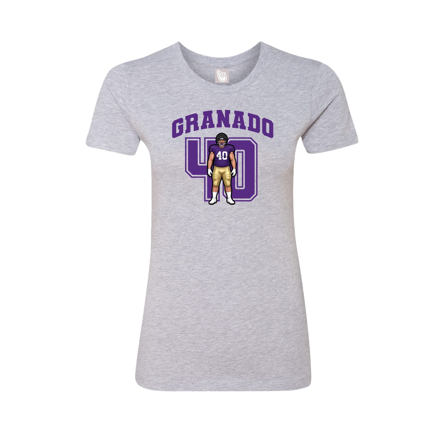 Fitted Women's Tee — Number in Grey