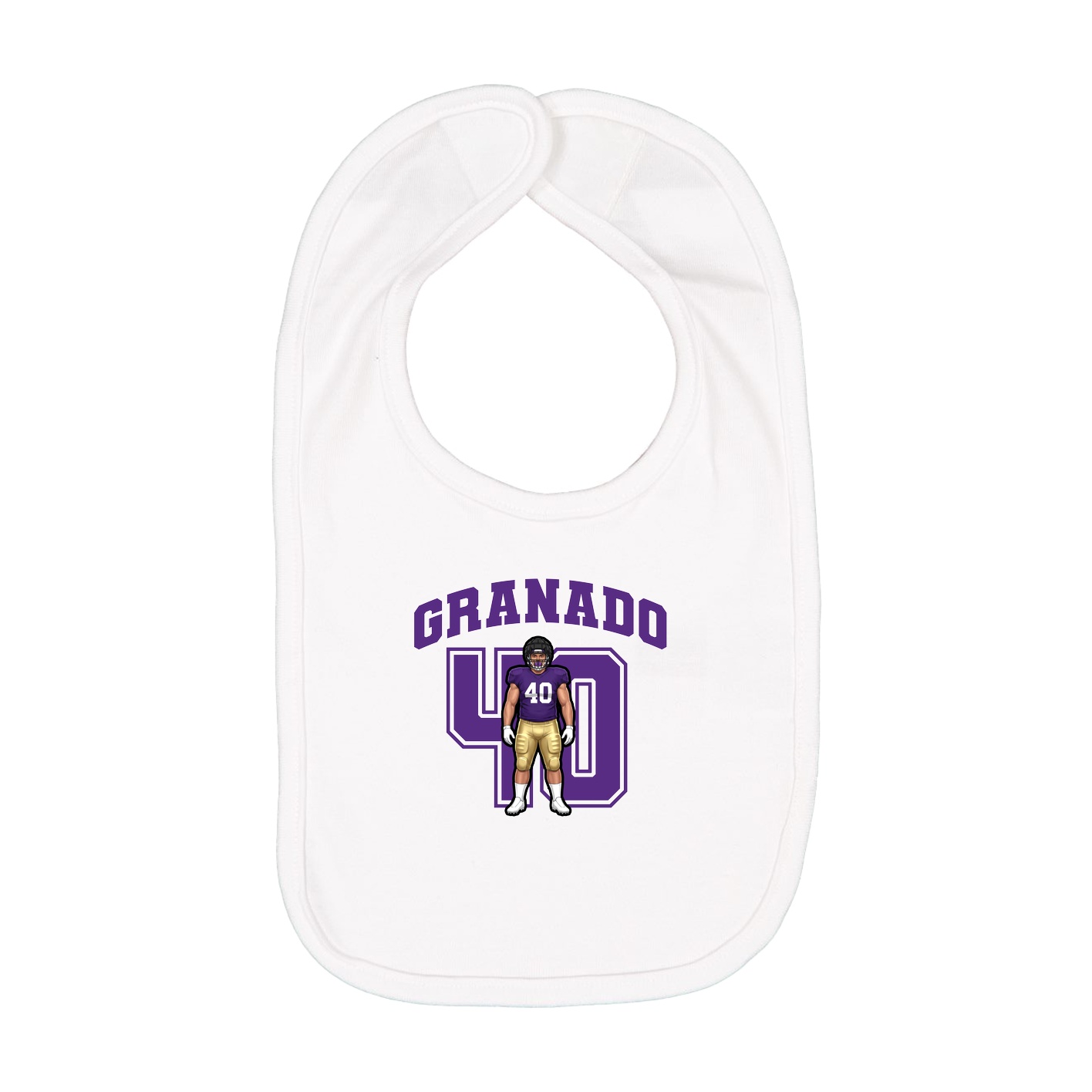Infant Bib — Number in White
