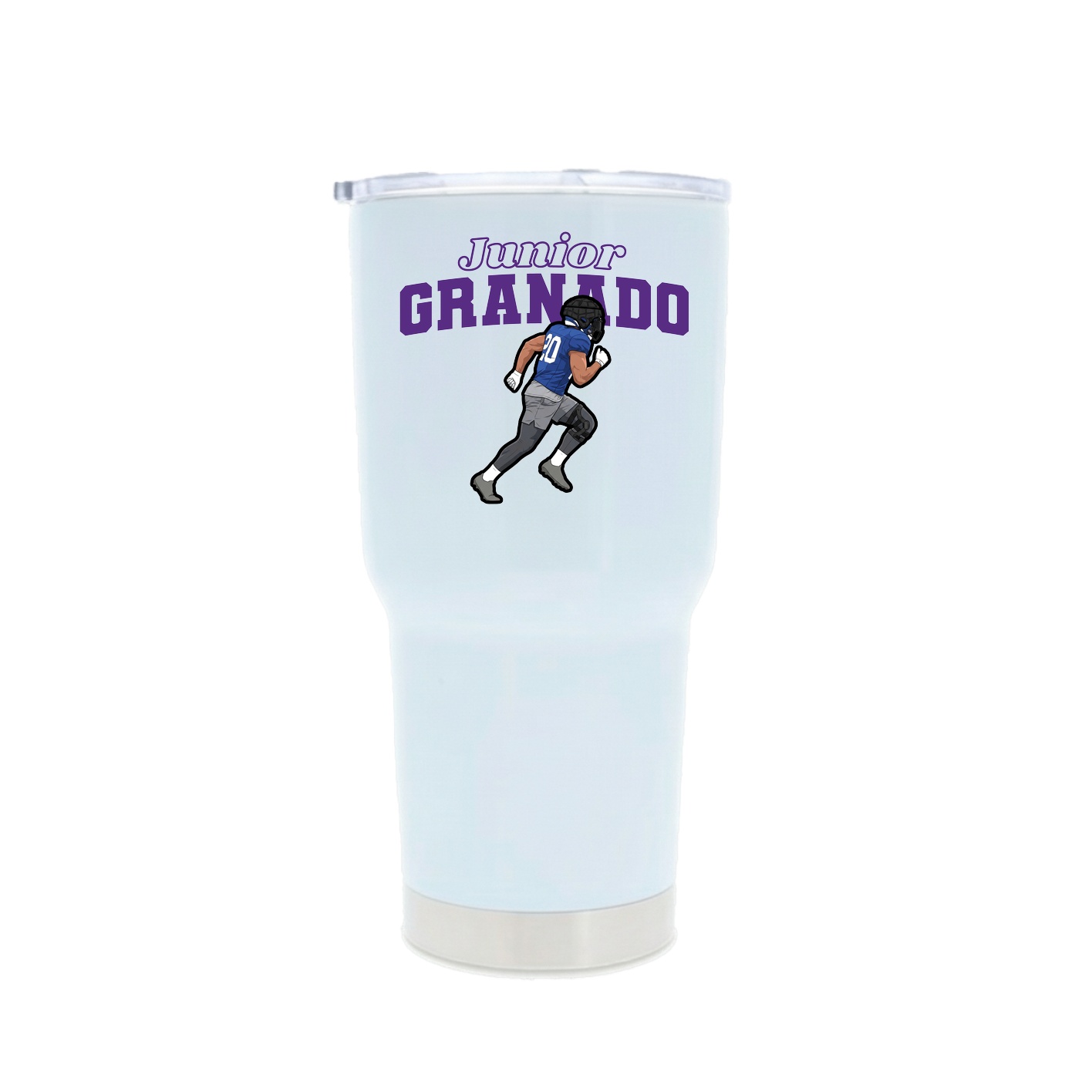 30oz Stainless Steel Tumbler — Name Arch in White