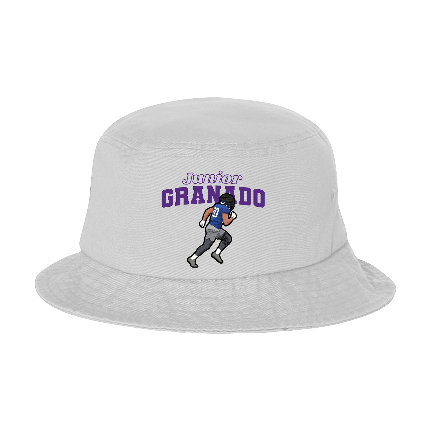 Bucket Cap — Name Arch in White