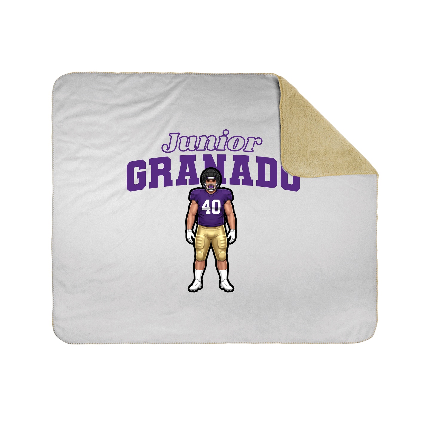 Throw Blanket — Name Arch in White