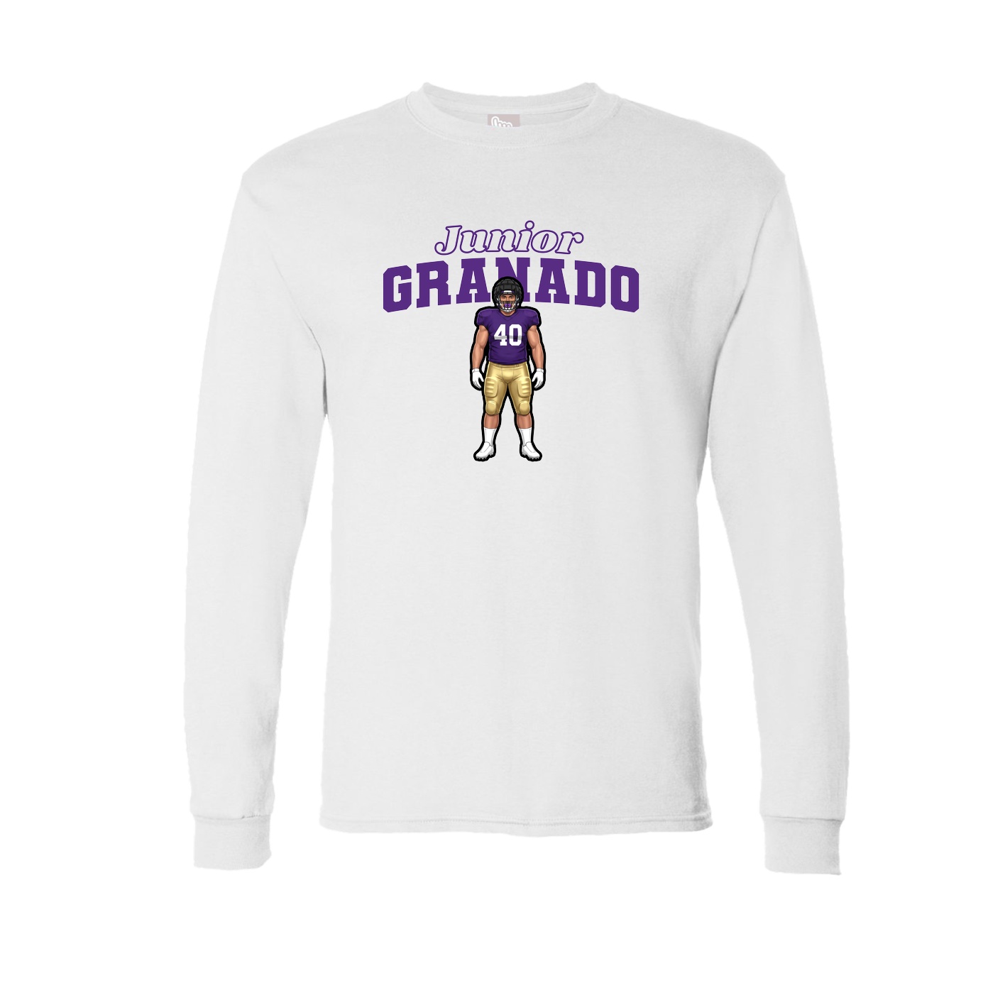 Long Sleeve Tee — Name Arch in White