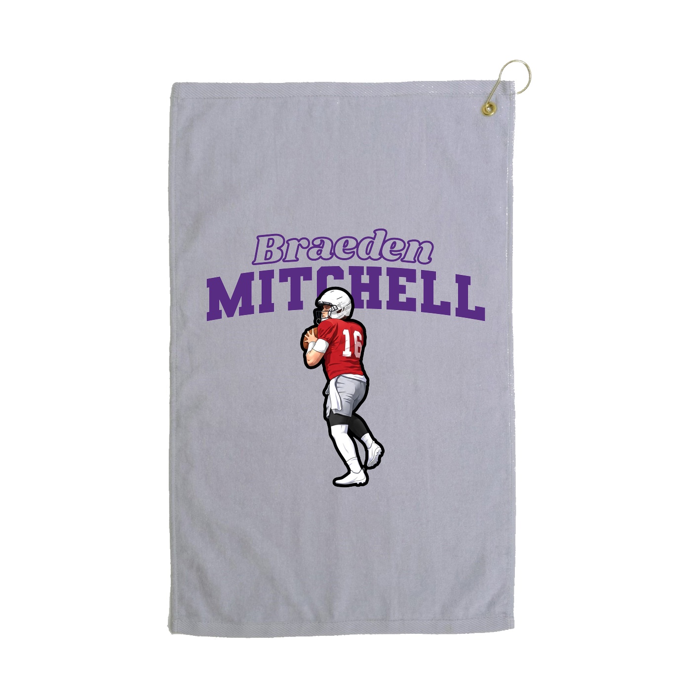 Golf Towel — Name Arch in Grey