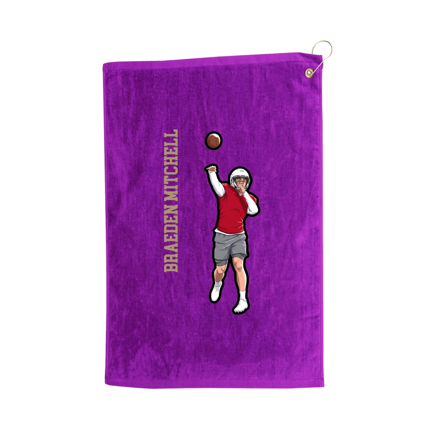 Golf Towel — Name Vertical in Purple