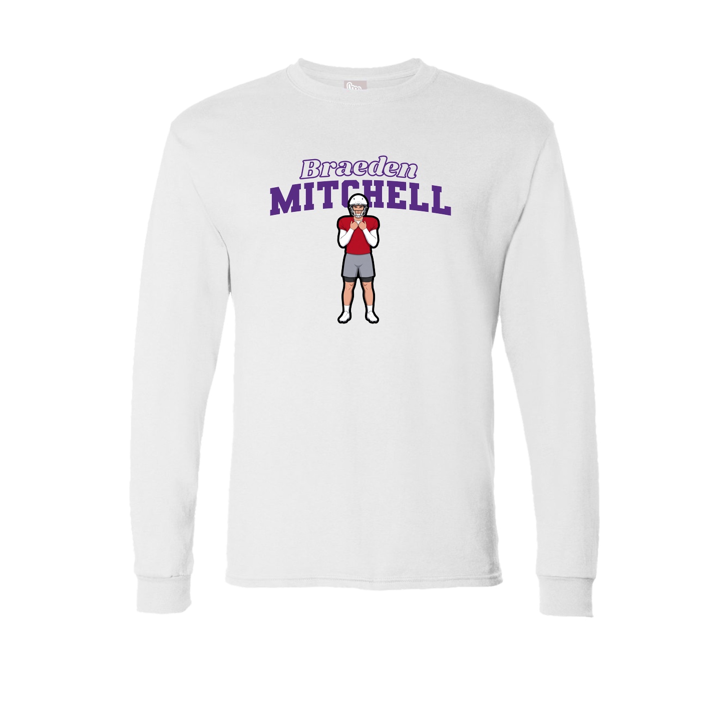 Long Sleeve Tee — Name Arch in White