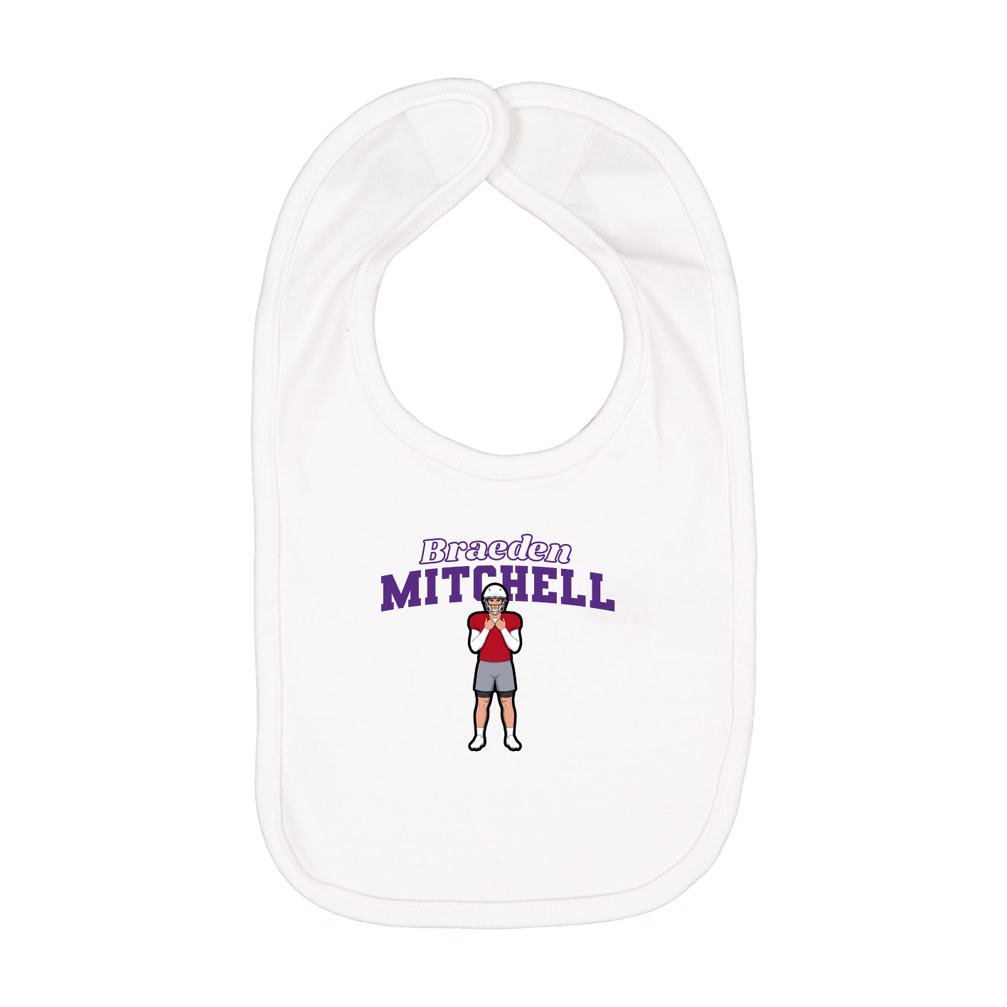 Infant Bib — Name Arch in White