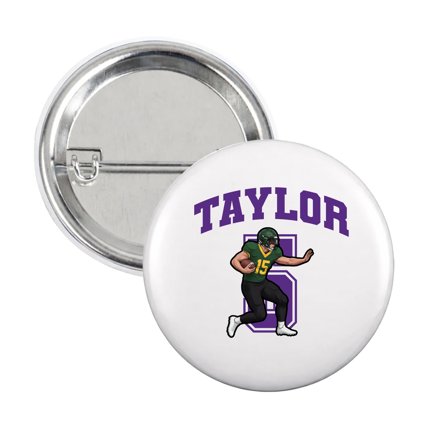 Game Day Button — Number in White