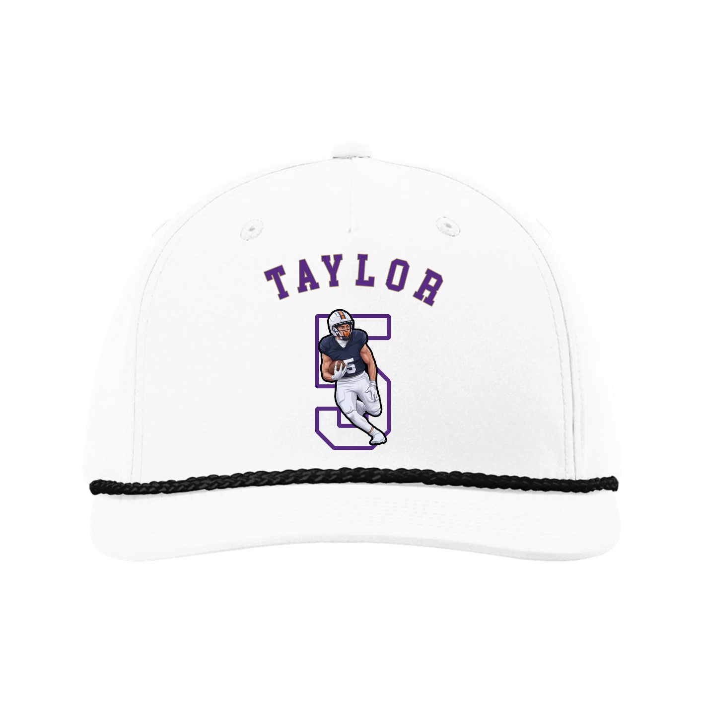 Five-Panel Classic Rope Cap — Shirsey Arch in White