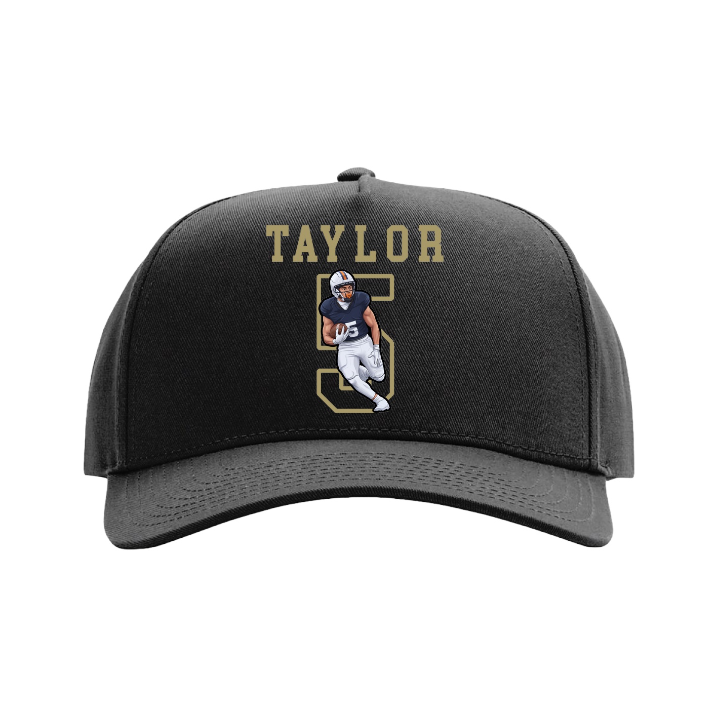 Full Fabric Five-Panel Champ Cap — Shirsey in Black
