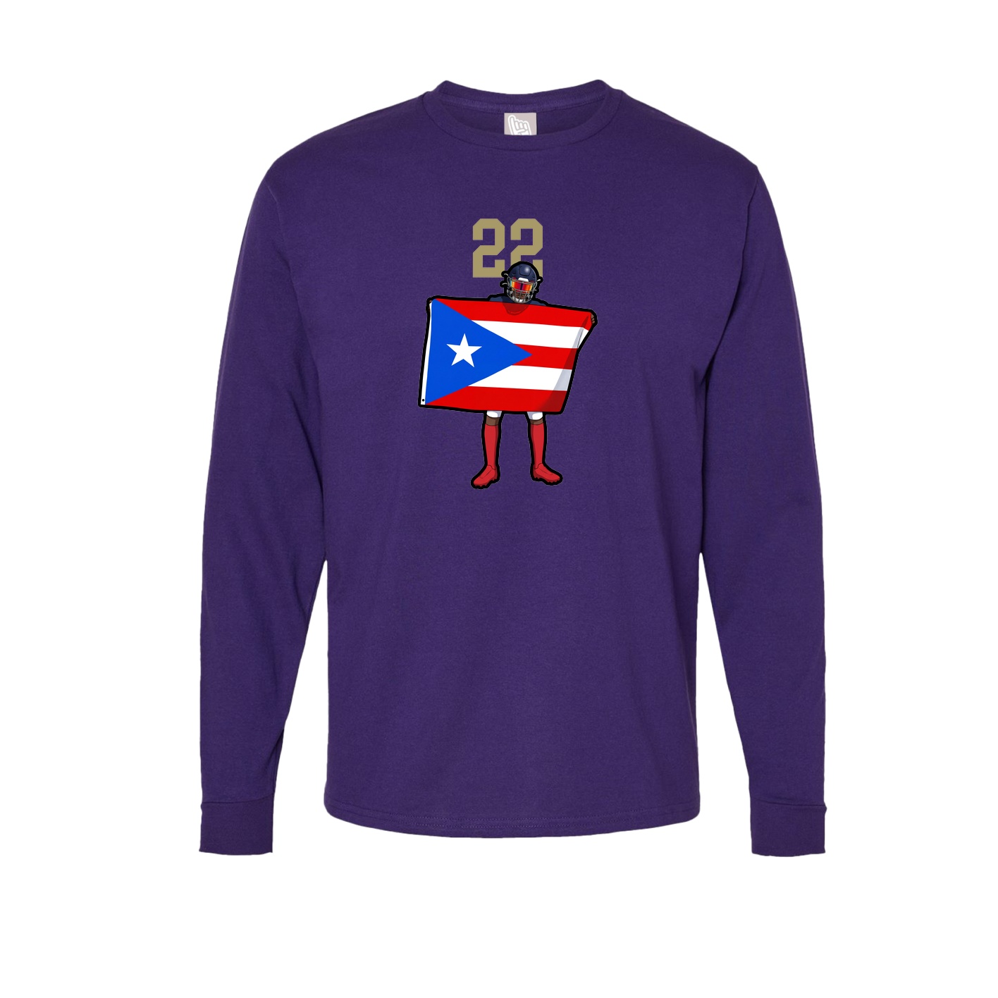 Long Sleeve Tee — Number Top in Purple