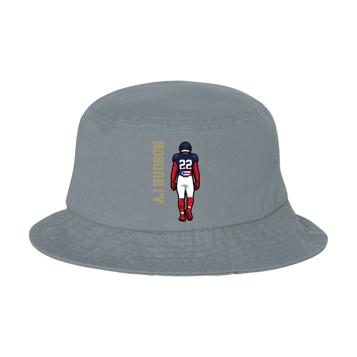 Bucket Cap — Name Vertical in Grey