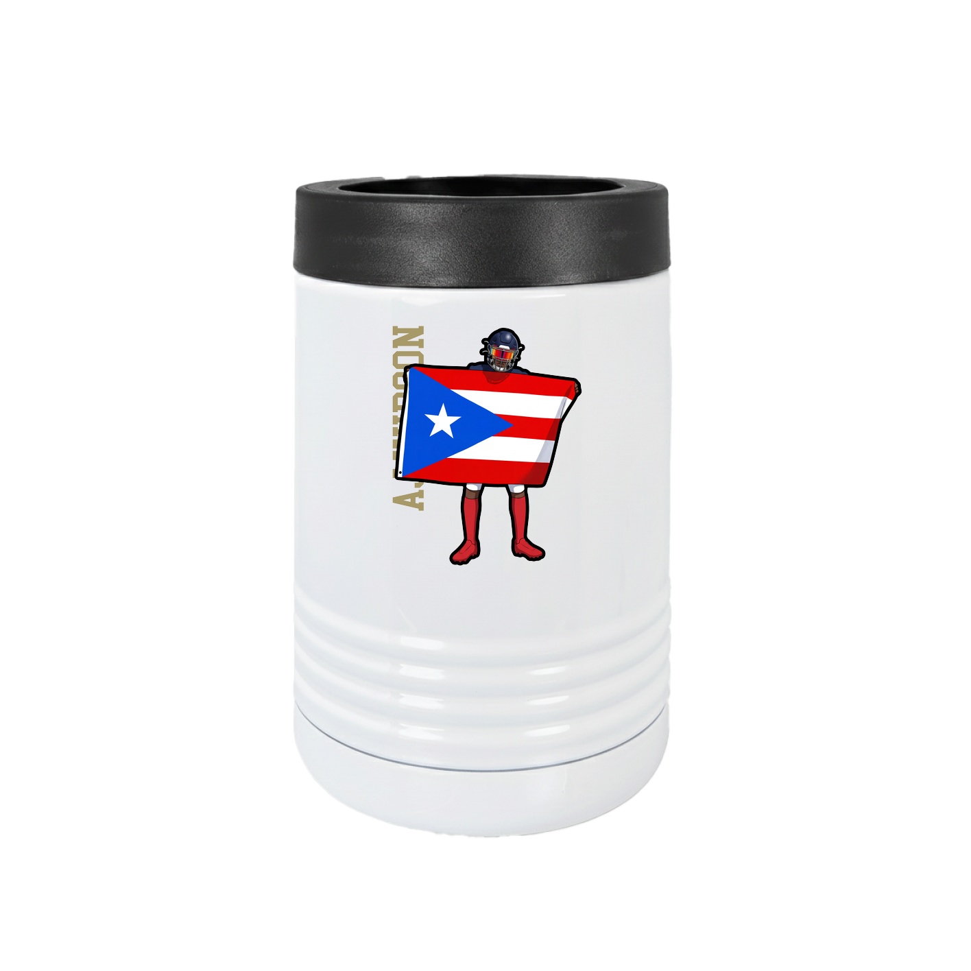 Beverage Holder — Name Vertical in White
